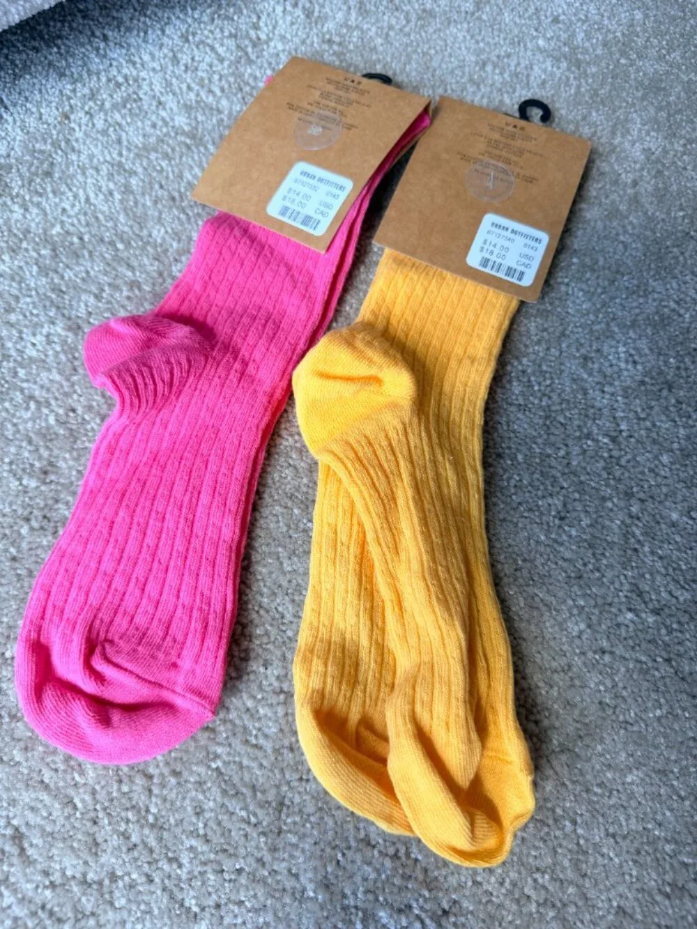 Urban Outfitters Pink & Yellow Sock Pack